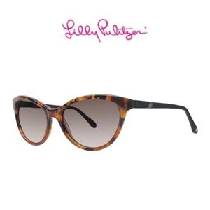 Lilly Pulitzer Meridiene Sunglasses spotty tortoise 57-18-135 with case